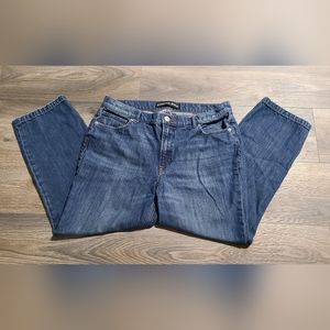 Express Jeans straight crop high‎ rise size 12 blue jeans